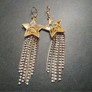 AUTHENTIC Betsey Johnson Celestial Punk Fringe Earrings
